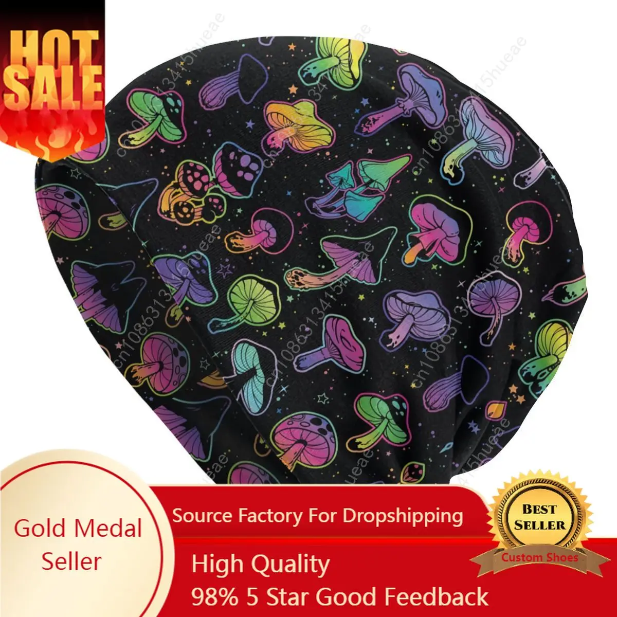 

Winter Warm Psychedelic Magic Mushrooms Bonnet Femme Slouchy Beanie Hat Hippie Outdoor Ski Skullies Beanies Cap for Men Women