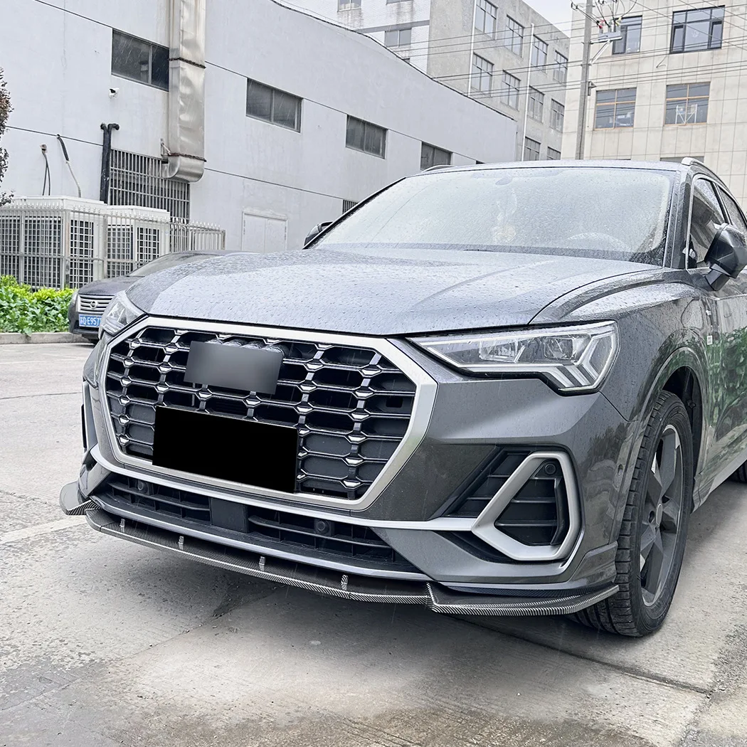 아우디 Q3 F3 TFSI TDI S-라인 2019-2024 자동차 앞 범퍼 립 스플리터 프론트 립 커버 스플리터 프로텍터 트림 썸네일 6