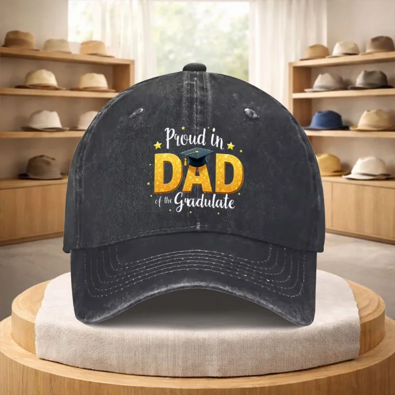 Proud Graduation Dad Baseball Cap – Adjustable Vintage Unisex Hat for Men Women, Streetwear Hiking Graduation Party Teacher Gift