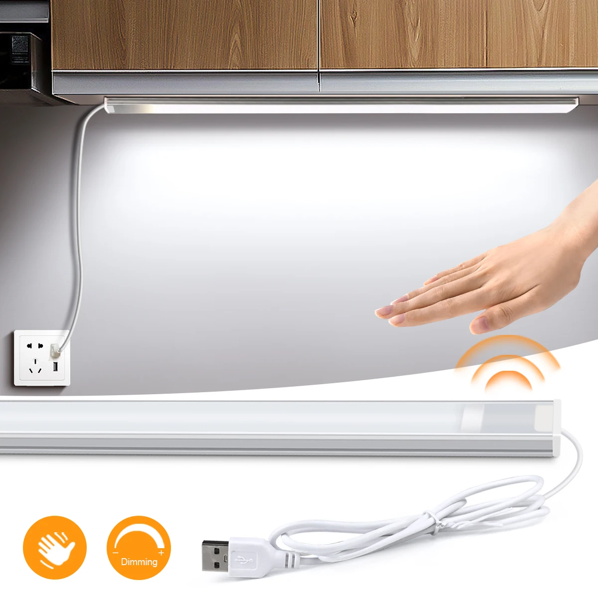 

Penetrate IC Hand Wave Sweep Sensor Cabinet Light USB Charging Light Bar Night Light Book Desk Backligh Kitchen Colset Lighting