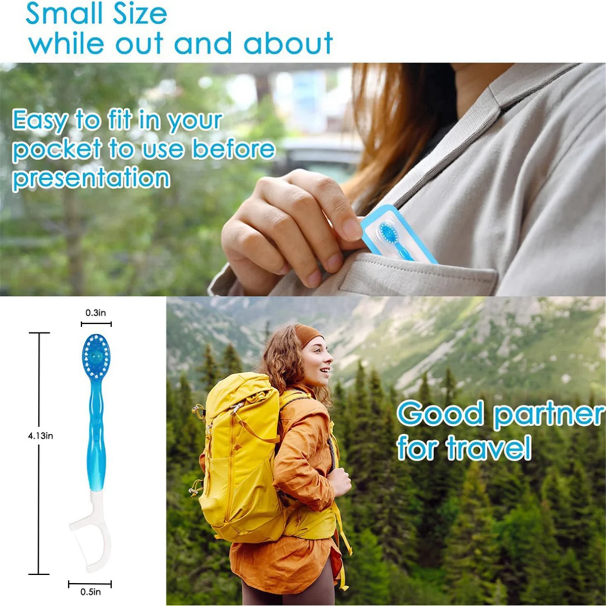 

Disposable Toothbrush 40 Pack Disposable Mini Travel Toothbrushes - 5 in 1 Function, Travel Date Portable Individually Packed