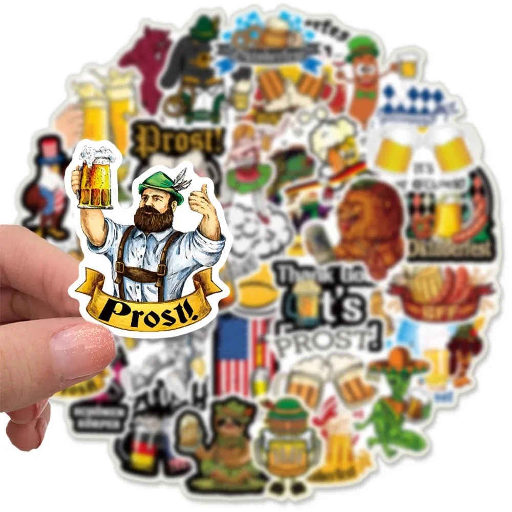 10/30/50PCS Cool Oktoberfest Beer Graffiti Stickers for Motorcycle Phone Fridge Luggage Waterproof Decal Sticker Packs Kid Toy