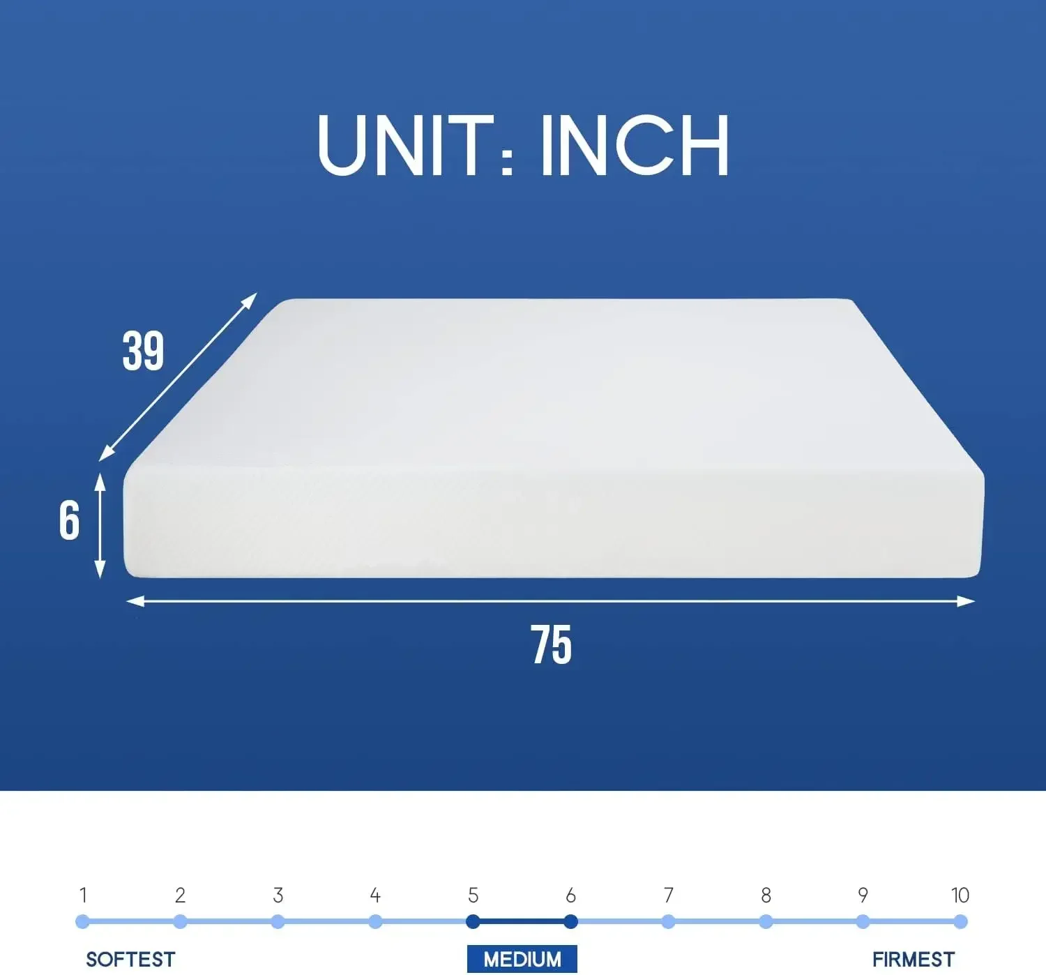 Twin Mattress 6 inch Gel Memory Foam Mattress Queen Mattresses.CertiPUR-US Certified Mattress