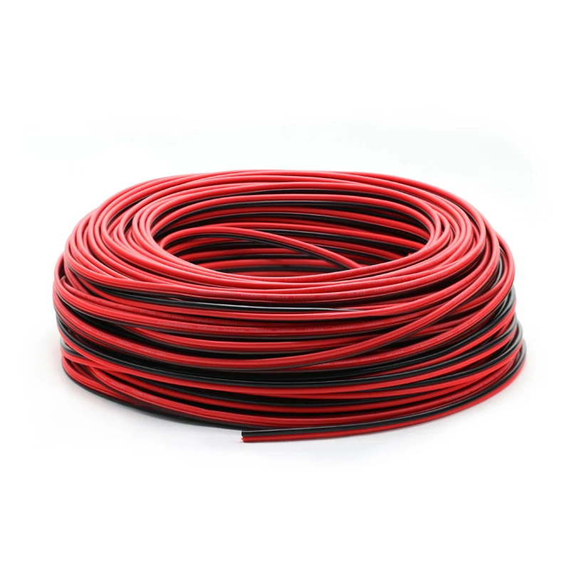 10m 18/20/22/24/26AWG RVB Wire Red Black Cable PVC Copper Power Lines Electrical Wire For Solar Panel Inverter Storage Battery