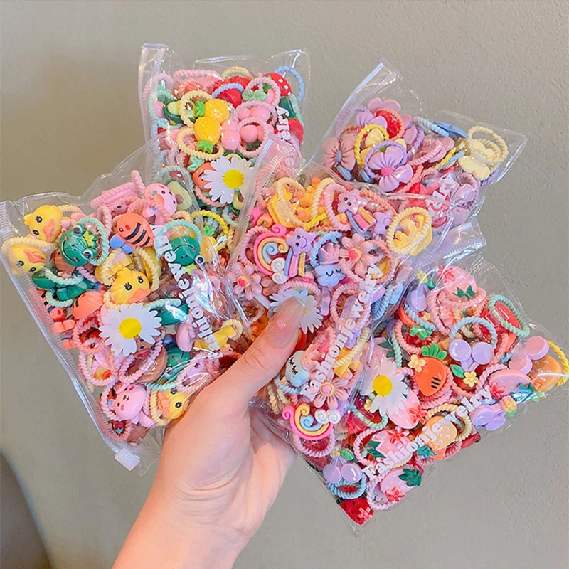 10/20 pz/set New Cute Cartoon fasce ragazze fasce elastiche per capelli accessori per capelli per bambini Scrunchies copricapo ornamenti regalo