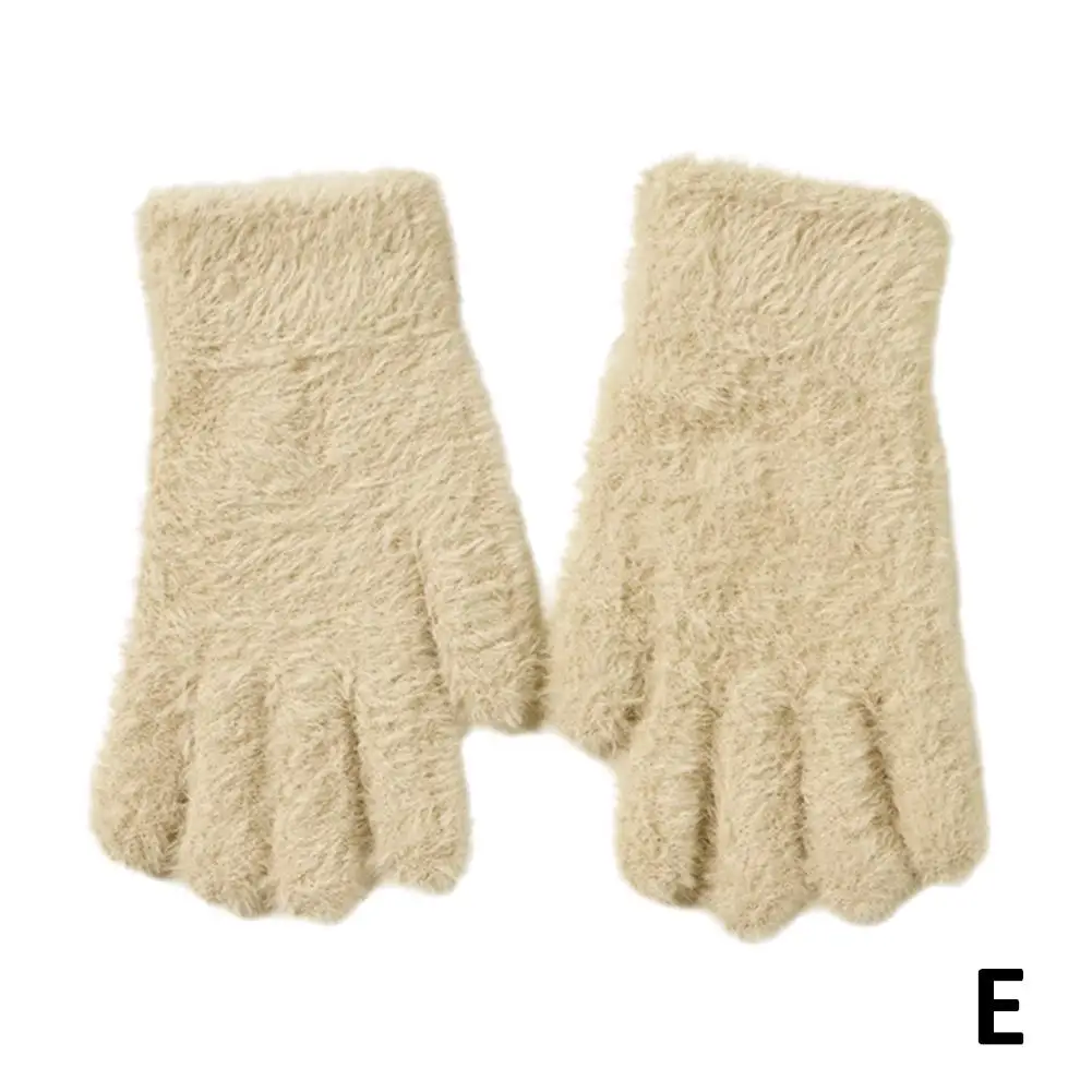 Gants à cinq doigts en velours de vison pour femme, mitaine résistante au froid, gants d'extérieur en peluche, gants de cyclisme chauds, résistant au froid, document d'extérieur, hiver, mode, Q5n6