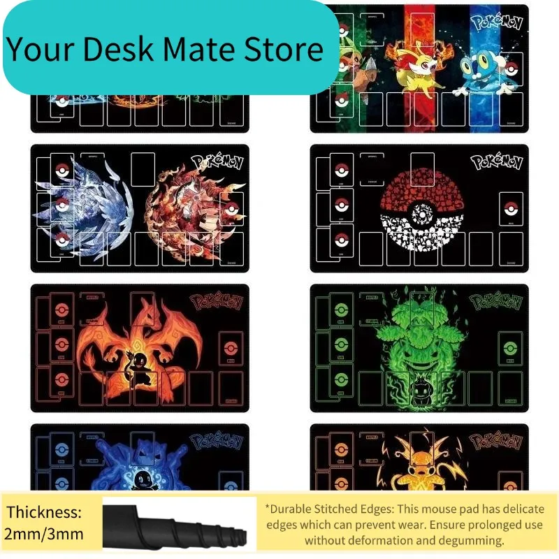 

Pokemon Black Starter Pokemon Silhouette Playmat Non-Slip Gaming Mouse Pad