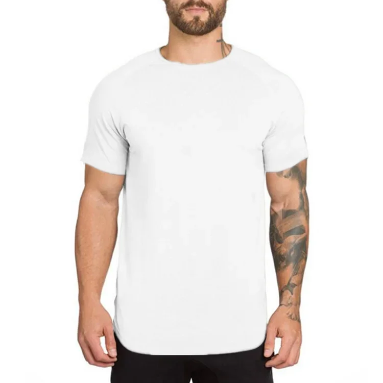 T-shirt de fitness à manches courtes pour hommes, vêtements de sport unis, t-shirt hip hop en coton, t-shirt de musculation, t-shirt musculaire, mode estivale