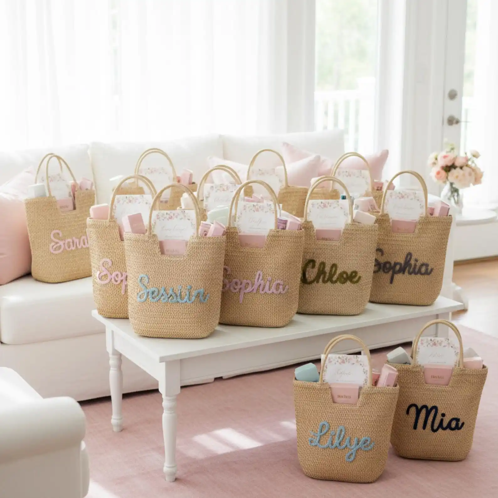 Personalized Custom Tote Bag, Bridesmaid Gift, Bachelorette Party Favors, Beach Tote Bag, Graduation Gift, Unique Gifts for Her view 3