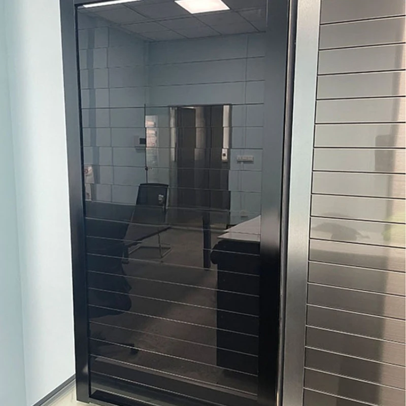 Manual transparent glass rolling shutter door kitchen shutter shutter shutter rolling gate with shaft stainless steel brushed