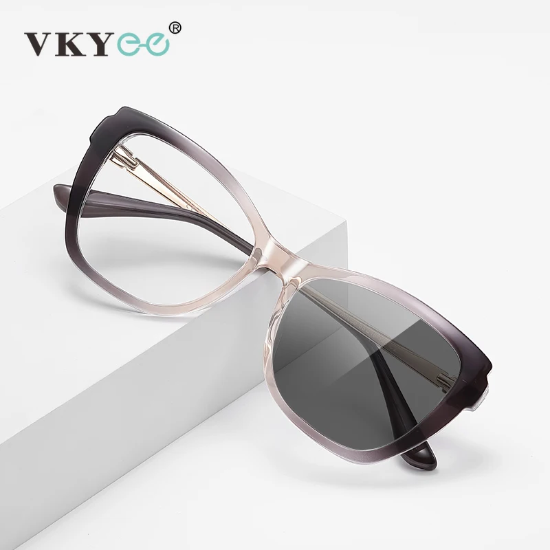 

VKYEE новые модные женские очки с бабочкой и индивидуальным дизайном для чтения с защитой от синего света, настраиваемые фотохромные очки по рецепту