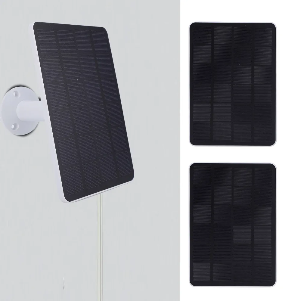 2pcs 4W Solar Charging Panel IP65 Waterproof USB C Port Wireless Camera Solar Panel Micro USB Port Adjustable Mount