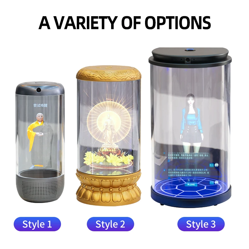 شاشة Lcd 5.5/10.1 بوصة شاشة ثلاثية الأبعاد ثلاثية الأبعاد تفاعل Ai أسطواني عرض معرض تكنولوجيا ثلاثية الأبعاد شفافة