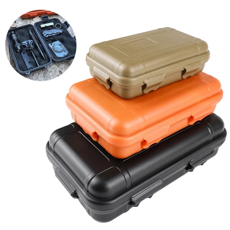 Large Outdoor Survival Tool Storage Box, Shockproof & Pressure Resistant, Waterproof & Drop Proof, Sealed Wild Survival Containe