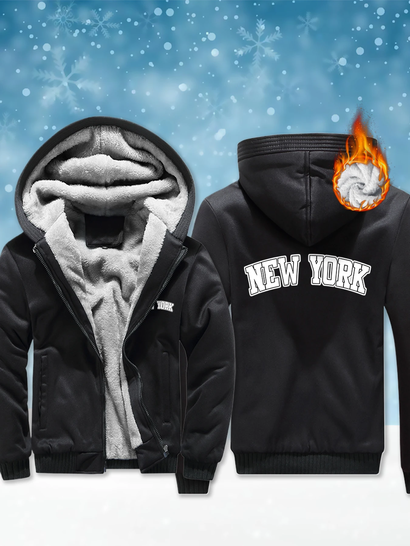 

Нью-Йоркская креативная мужская куртка с капюшоном и принтом на молнии, толстые толстовки, повседневная мягкая толстовка с капюшоном, теплая уличная толстовка высокого качества