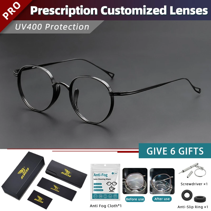 BLMUSA (S) Retro Pure Titanium Progressieve Bril Hoge Kwaliteit Mannen Blue Light Ray Meekleurende Optische Brillen