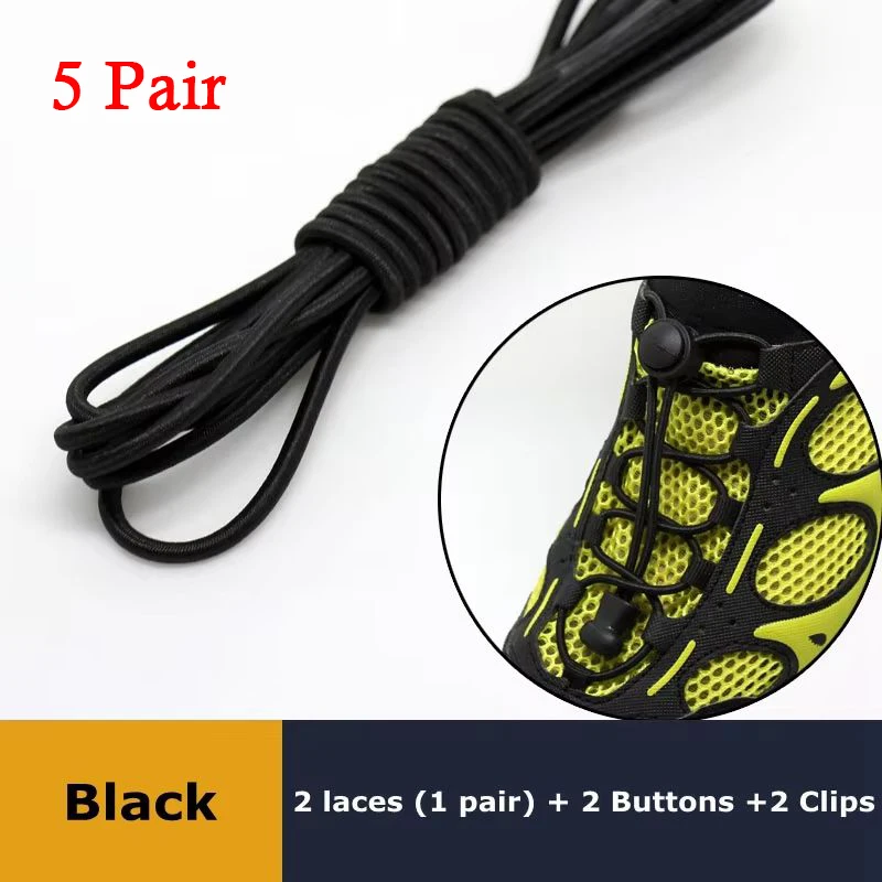 1 Paar Schoenveters Voor Sneaker Elastische Geen Stropdas Veters Stretching Lock Lui Veters Quick Rubber Schoenveter Ronde Shoestrings