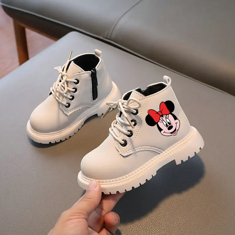 Mickey buty dziecięce Cartoon Mickey Mouse botki wiosna jesień obuwie chłopcy dziewczęta maluch antypoślizgowe buty rozmiar 21-30