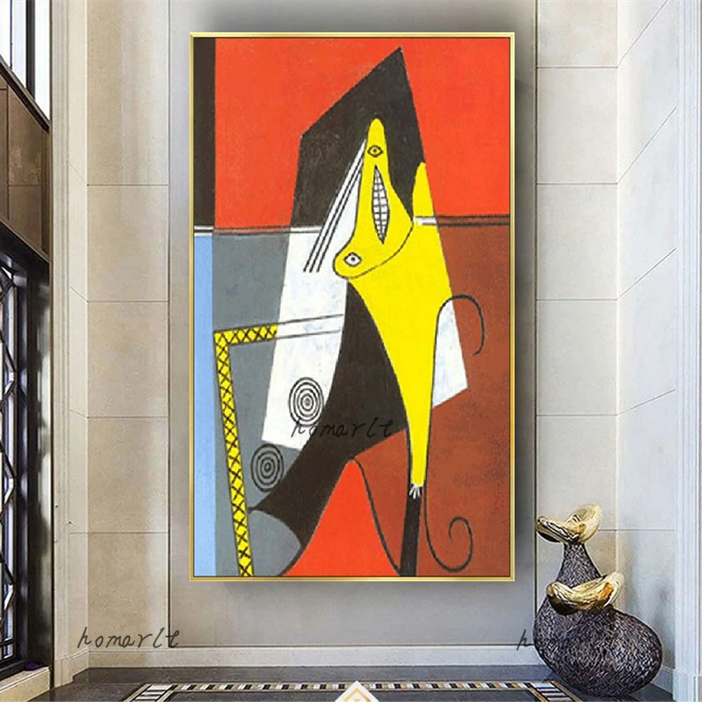 100% Hand-Painted Oil Painting On Canvas Kawaii Room Deco Picture Palette Abstract Color Block Wall Art Decor Home Tableau Gift