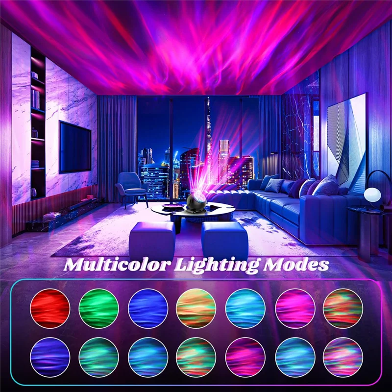 Northern Lights Projector With White Noise & Remote Control-8 Effects, Adjustable Galaxy Bedroom Light, Sleep Aid Timer