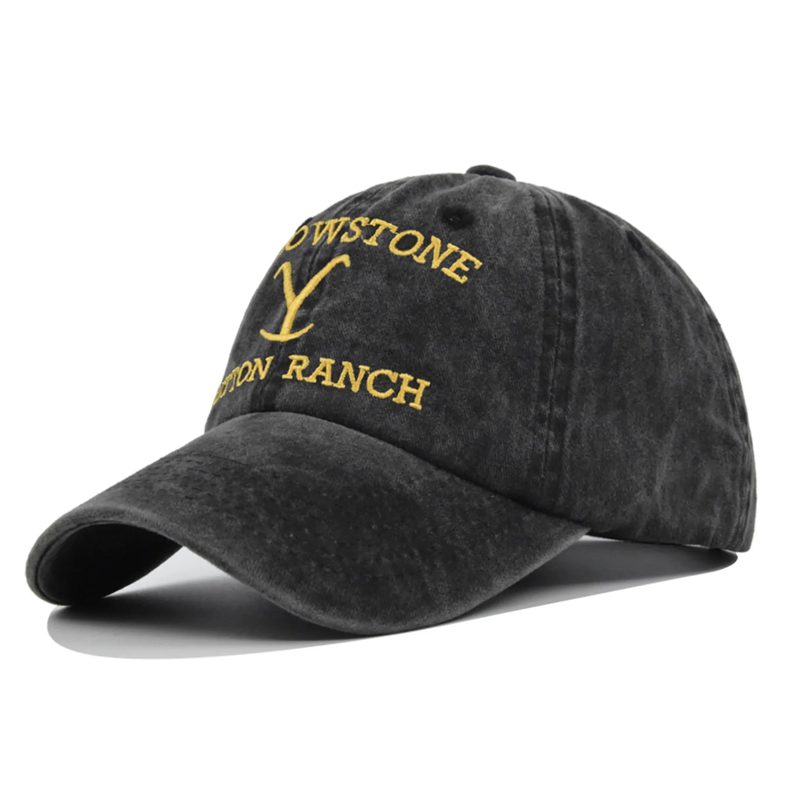 Yellowstone Dutton Ranch Hat Cross Ponytail Baseball Cap Distressed Outdoor Embroidery Sunscreen Hat Solid Color Cap