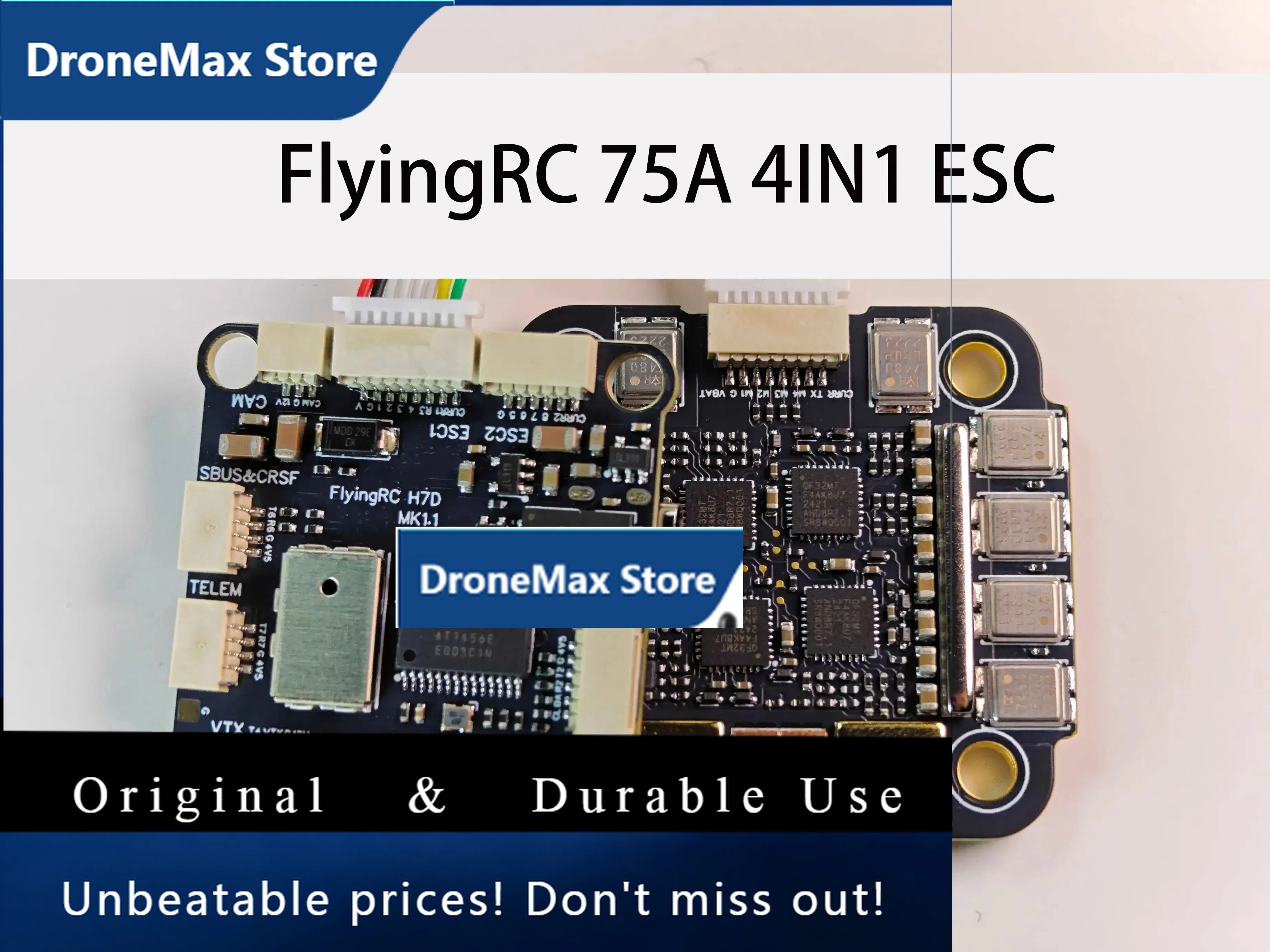 DroMaFlyingRC STACK 75A 4IN1 ESC V3.2 And H7D MK1 DPS310 H743 Flight Control Support AP/INAV/BF/RotorFlight Firmware