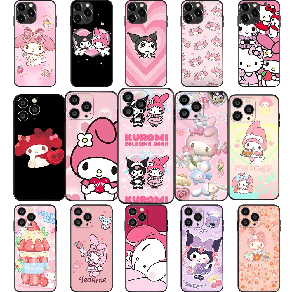 AK-28 Pink Sanrio My Melody Soft Case For iPhone 15 14 13 12 11 Mini Max Pro Plus