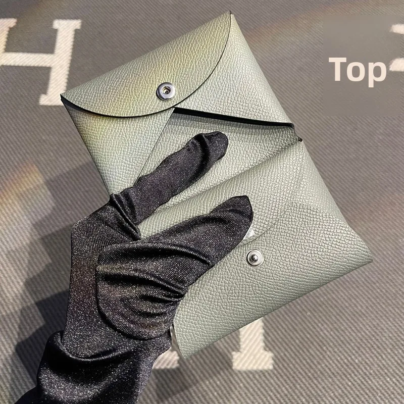 Genuine Leather Coin Key Document Wallet Practical Card Holder  Cloud Grey Short Style Wallet Cowhide Leather