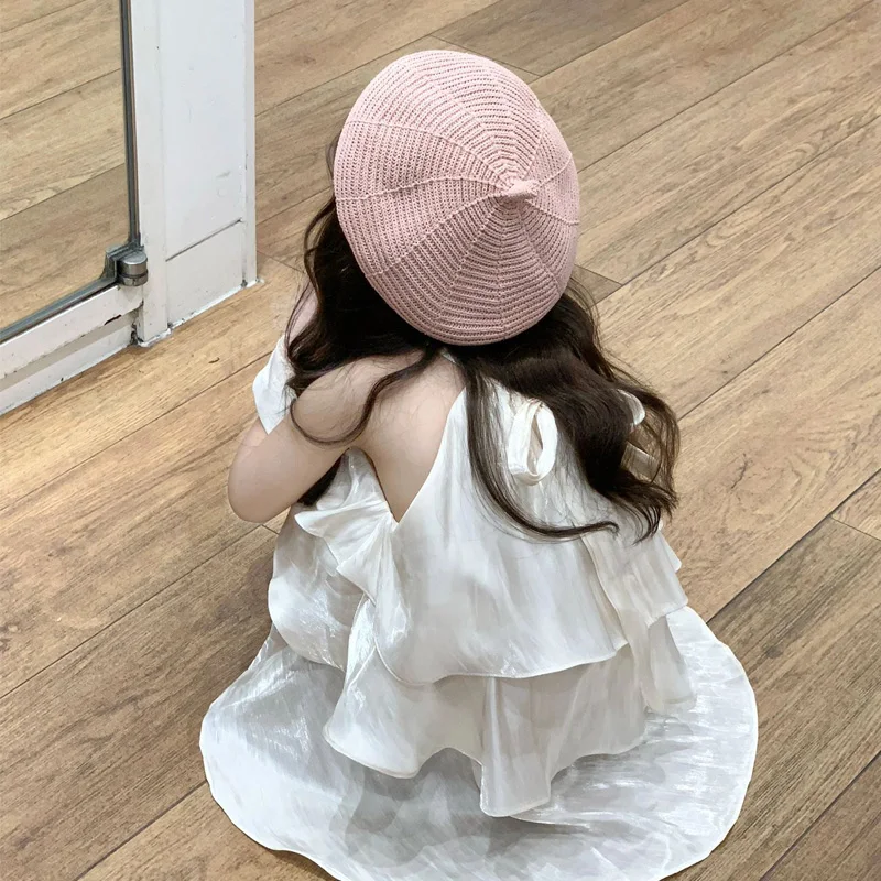 

Fashionable Children Clothing Summer New Sweet Girl With Ruffle Edge Suspender Princess Dress Kids Dress