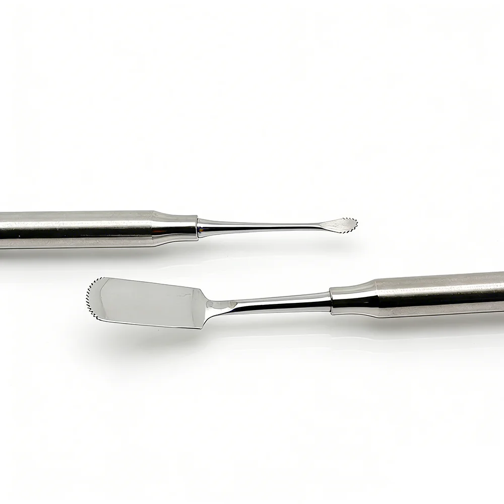 Double Ended Autoclavable Periosteal Elevator with Serrated Edges for Implant Surgery Soft Tissue Handling and Bone Exposure