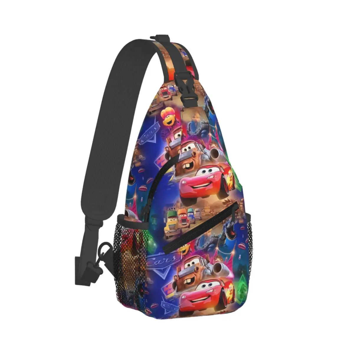 Custom Lightning McQueen Car Pattern Shoulder Backpack Men Women Fashion Shoulder Chest Bags for For Traveling Hiking Sling Bag