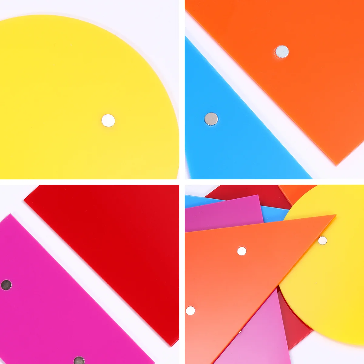 

11Pcs Magnetic Geometry Plate Teaching Tool Colorful Double-Sided Math Demonstration Prop Education Kit Plate Math Teaching Tool