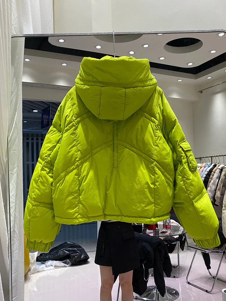 90% 2023 cappotto invernale da donna di alta qualità parka in piumino d\'anatra bianco femminile spesso caldo antivento sciolto piumino oversize