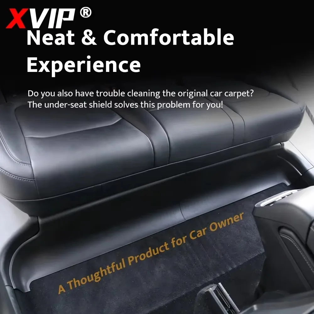 XVIP Second Row Under-Seat Foot Side Protective Mat Full Wrap Anti-Kick Pad TPE PP Interior Decoration For Tesla Model Y 2021-23