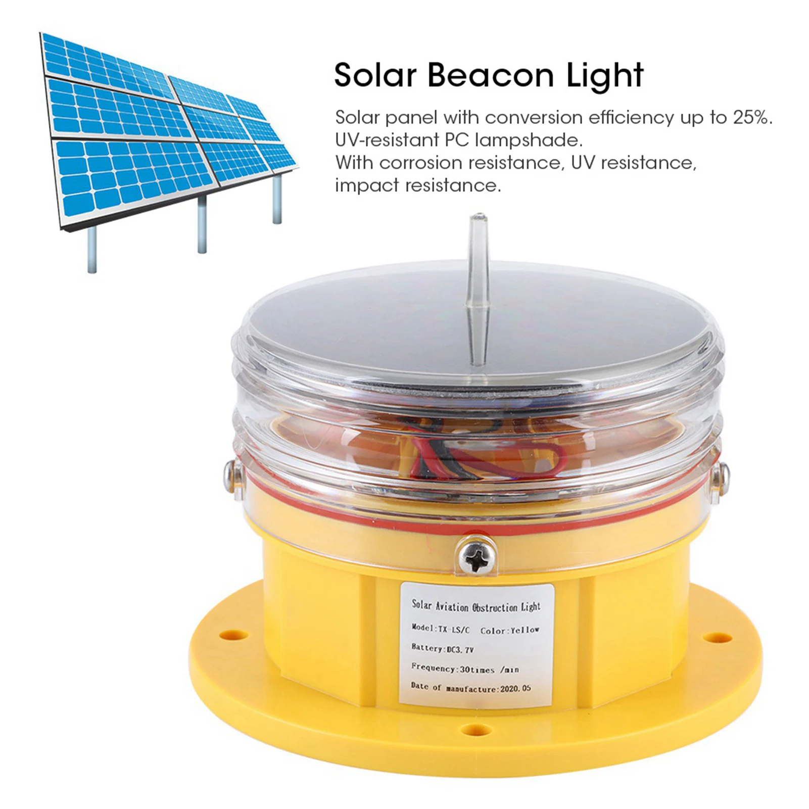 

Solar Power Sidelight IP68 Waterproof LED Ship Marine Dock Barge Safety Beacon Flashing Light 360° Lighting Beacon Light