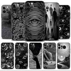 Black paury Ghost Eye custodia per Apple Rose Line Art per Apple iPhone 15 14 13 12 11 Pro Max 13 12 Mini XS Max XR X 7 8 Plus