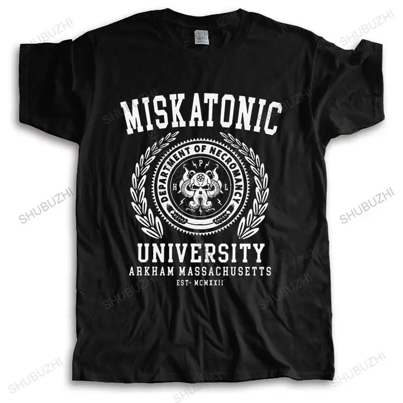 Cthulu And Lovecraft Miskatonic University T Shirt Men Cotton Call Of Cthulhu Necronomicon Tee Tops Short Sleeve Fashion Tshirt