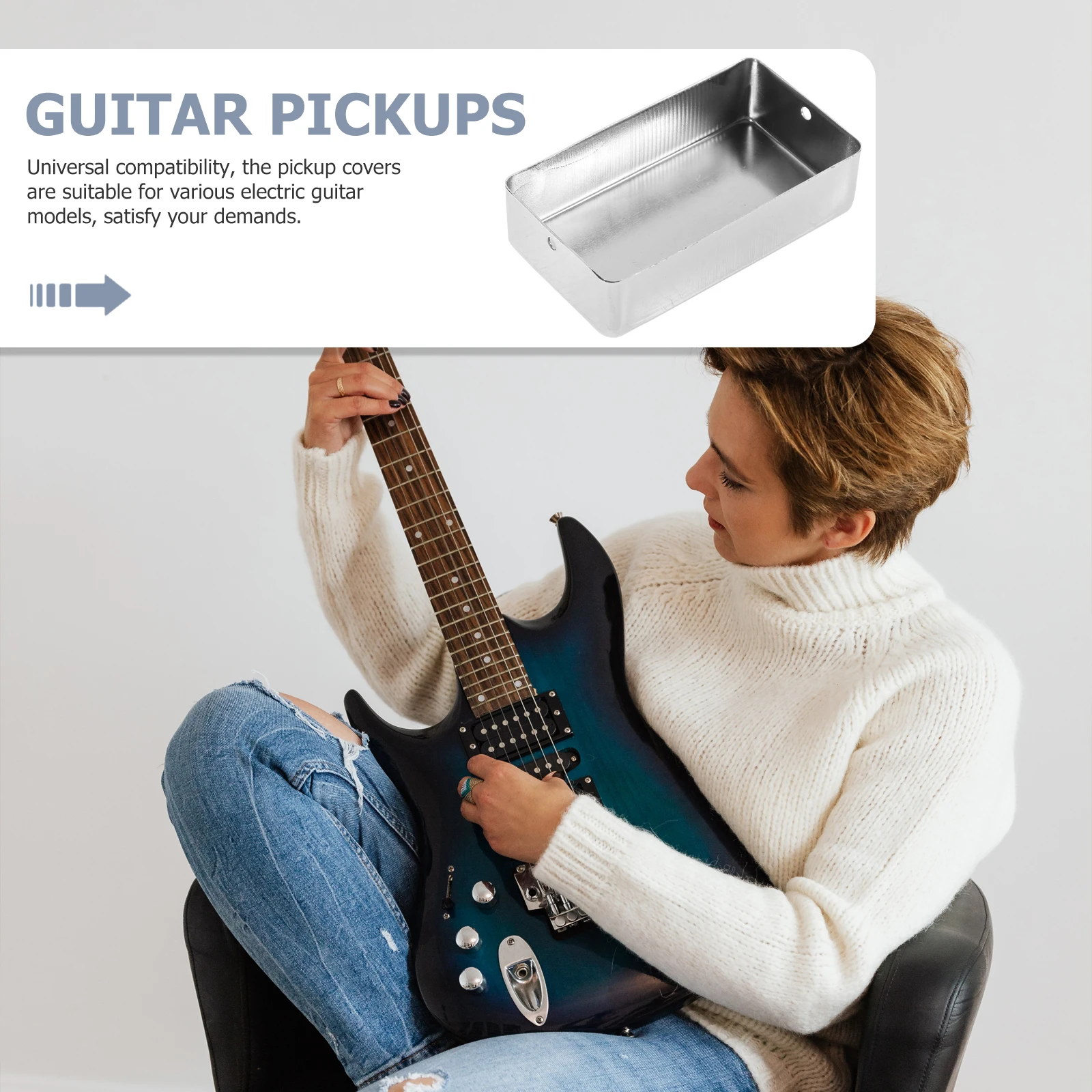 

2 Pcs Electric Guitar Pickups Accessories Shell Instrument Acoustic Metal Sound Hole