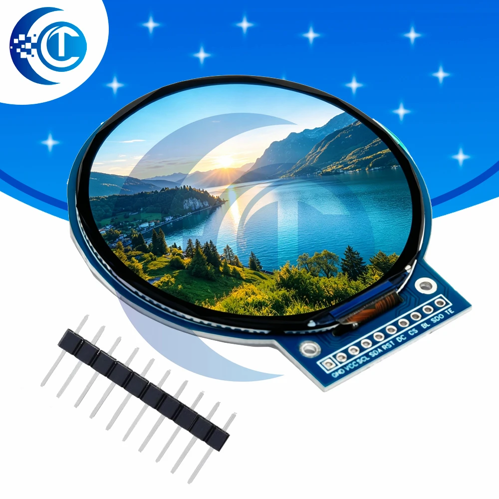 Image of 2,1-Zoll kreisförmiger TFT-LCD-Bildschirm GC9B72 360×360 SPI rundes Anzeigemodul für Arduino