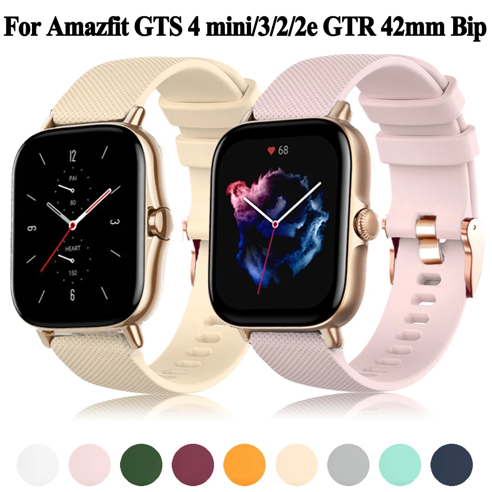 Banda de substituição para amazfit gts 4/2 mini cinta de silicone para amazfit bip u s gts 3 cinta gts gts2 pulseira pulseira pulseira