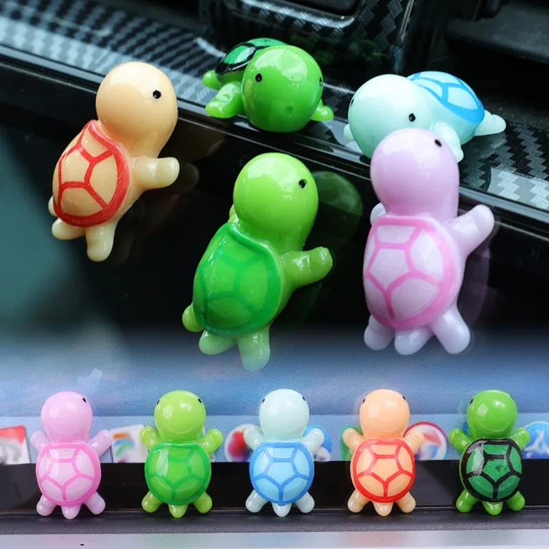 5/1pcs Car Turtle Ornaments Car Center Console Display Screen Car Interior Decorations Little Turtle Cute Pendant DIY Decoration