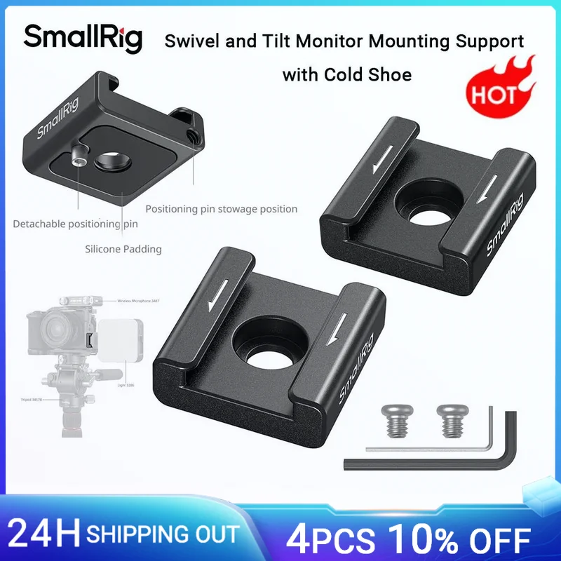 SmallRig Anti-Twist Cold Shoe Mount Support (2pcs/4pcs) with 1/4