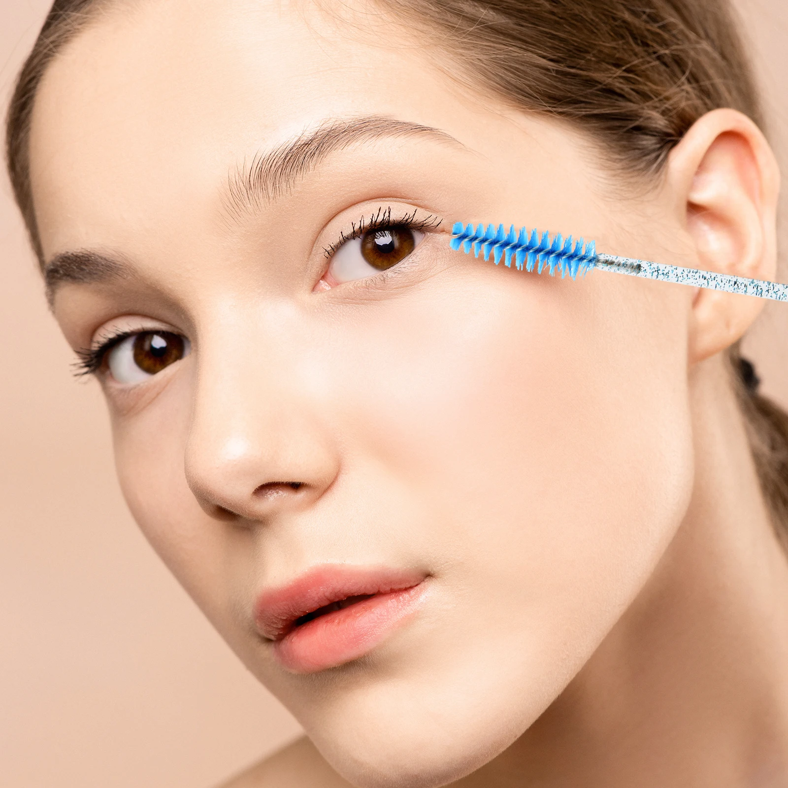 10pcs Plastic Mascara Stick Tube Set Eyelash Brush Crystal Long Eyelash Cream Tube Lasting Travel Size Empty Bottle