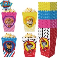 12PCS PAW Patrol Chase Paper Candy Cartons Popcorn Box Party Supplies Pure Popcorn Boxes Snacks Food Tub Kids Festival Supplies