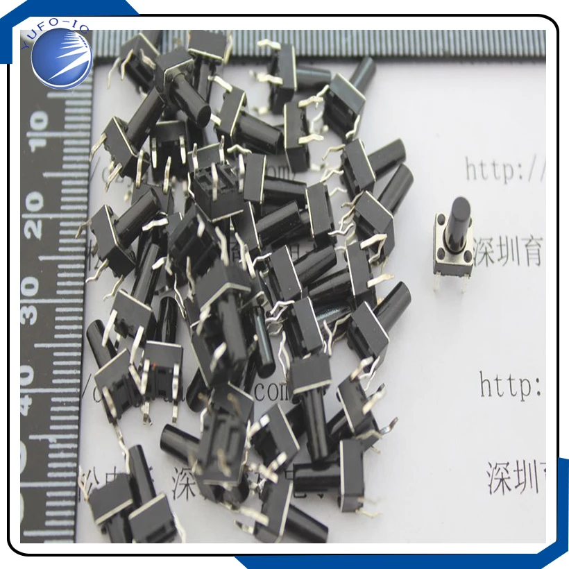 100PCS/LOT 6*6*10.5MM micro switch touch switch Tactile Push button switch  6X6X10.5MM