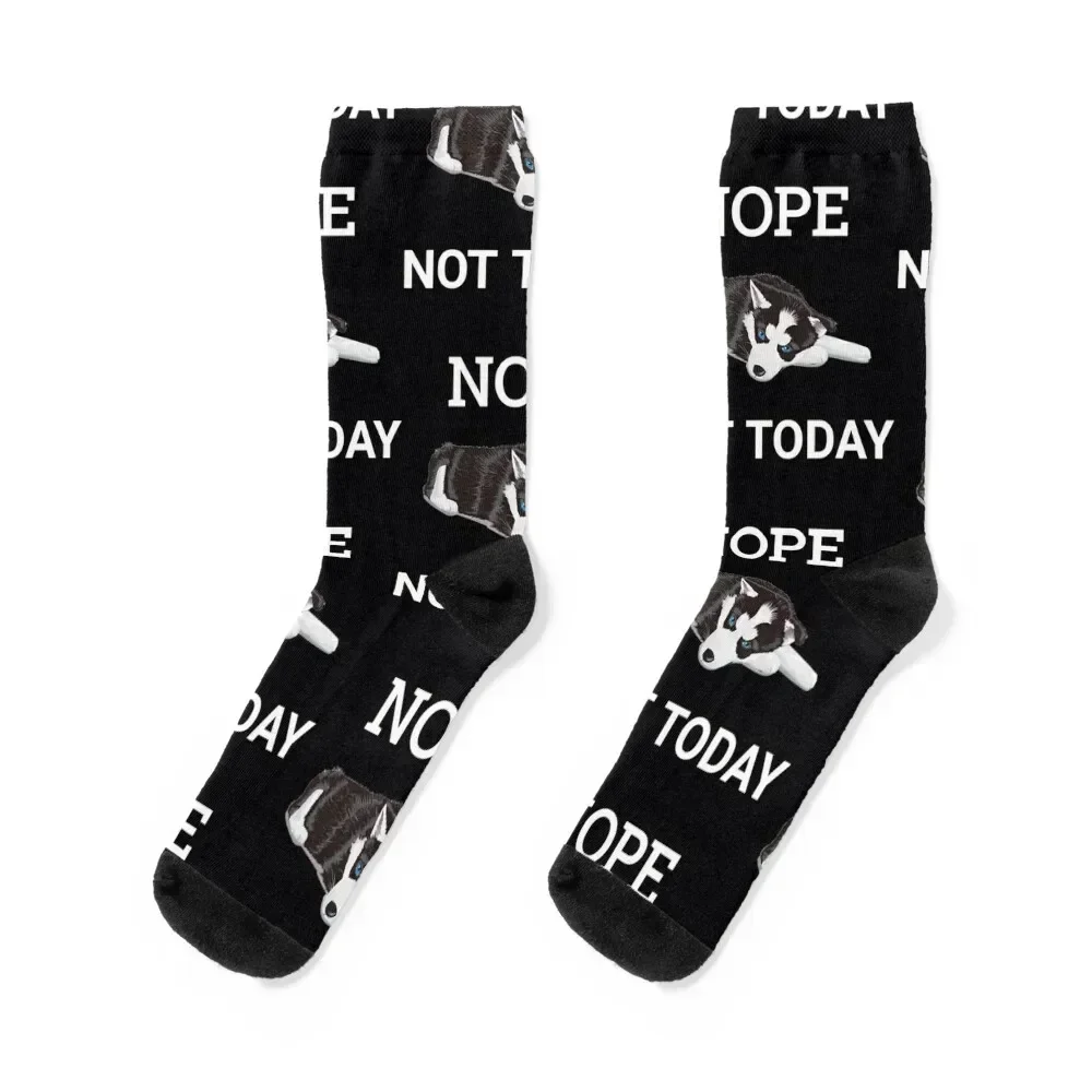 Cute Nope Not Today Husky Puppy Dog Socks halloween gifts gift Socks Ladies Men's