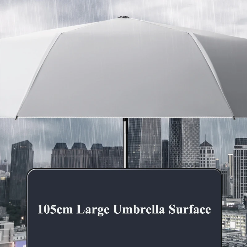 Fully Automatic Folding Umbrella Luxury Titanium Gold Silver Rain Umbrella Parasol Male Female Large Shade Umbrellas Business