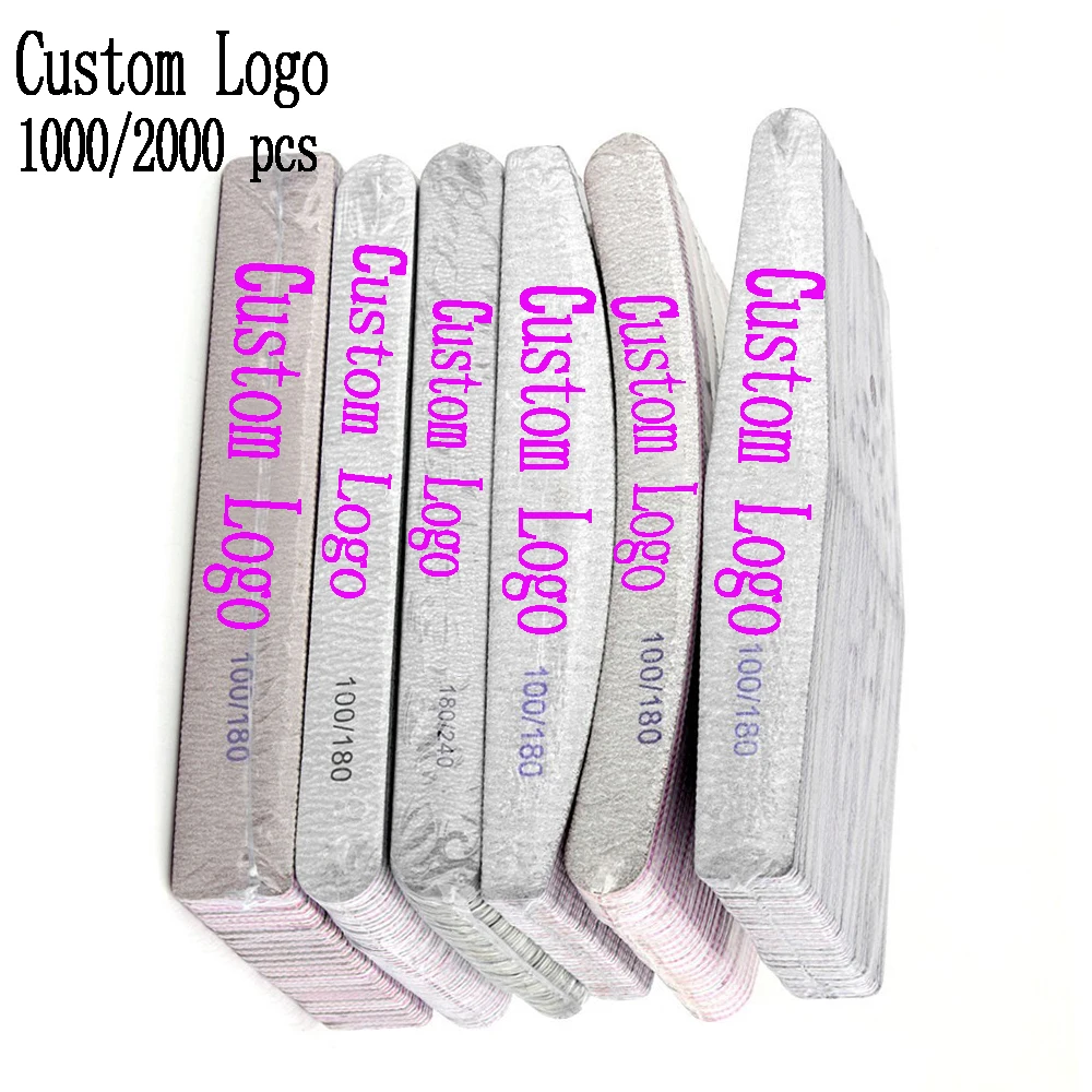 1000pc Custom Nail File, personalised nail file100 180 custom logo promotion， can not accept ordinary quality do not place order