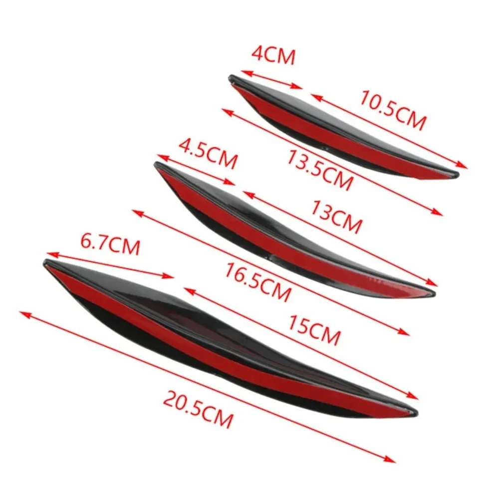 6pcs/set Decoration Diffuser Splitter Fin Body Spoiler Canard Valence Chin Car Tuning Canard Universal Front Bumper Lip
