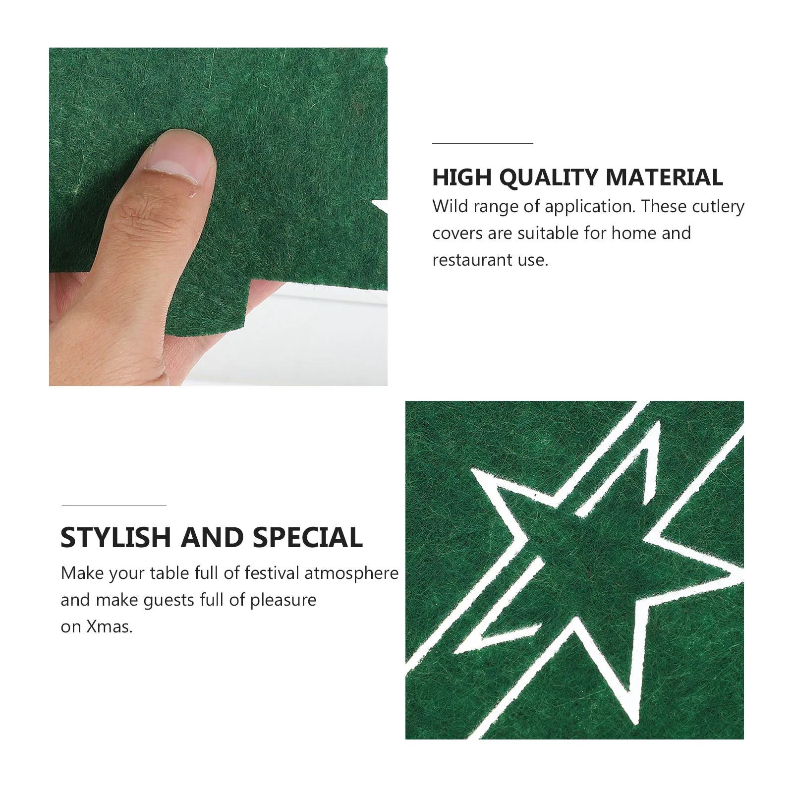 

4Pcs Tree-Shaped Fork Cutter Covers Christmas Tableware Pockets Festival Banquet Decor Supplies Cutlery Cover